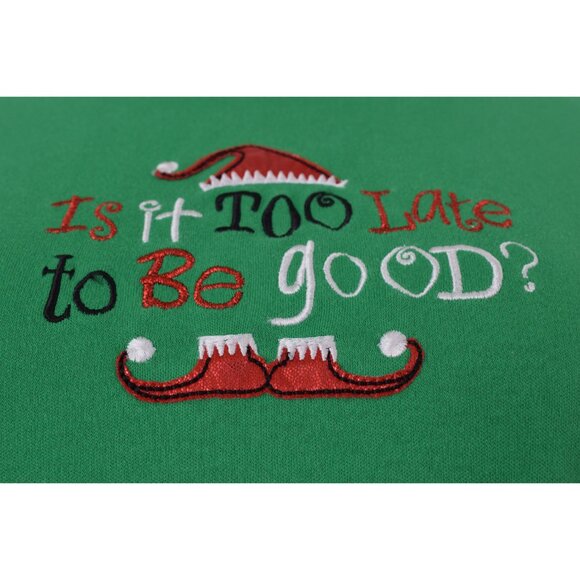 Vintage 90s Green Elf Christmas Shirt size L - Picture 8 of 10